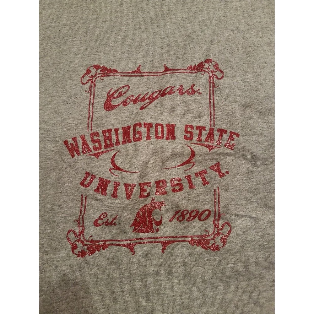 WSC WASHINGTON STATE COUGARS Medium t-Shirt Short Sleeve tee jays grey